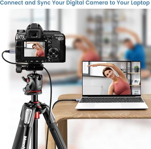 كابل ربط كاميرا USB C بطول 10 أقدام لكاميرا Canon R5/R8/R6، شاحن ربط USBC إلى USBC لهاتف Sony A9 III/A1 II/A1/A9 II، نقل البيانات لنيكون ZF/Z8/Z9 in Kuwait