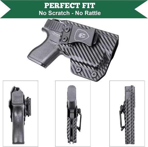 WARRIORLAND IWB Kydex Holster, Compatible with (No Railed/NO MOS Version) Glock 43 /43X / 48 with TLR-6 / TLR-6 HL/TLR-6 HL G Light, Adj. Cant & Retention, Right- / Left-Hand Option in Saudi Arabia