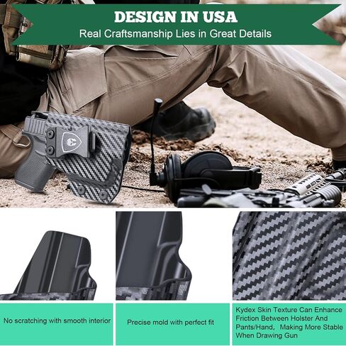 WARRIORLAND IWB Kydex Holster, Compatible with (No Railed/NO MOS Version) Glock 43 /43X / 48 with TLR-6 / TLR-6 HL/TLR-6 HL G Light, Adj. Cant & Retention, Right- / Left-Hand Option in Saudi Arabia