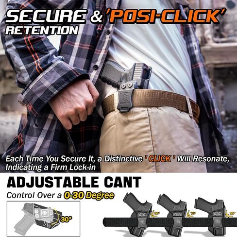 Ruger Max 9 Holster IWB Kydex Holster Fit: Ruger Max-9 Pistol - حزام الخصر الداخلي المخفي - احتفاظ قابل للتعديل والاحتفاظ بـ "Posi-Click" - بدون تآكل - بدون غضب - صنع في الولايات المتحدة بواسطة Amberide in Kuwait
