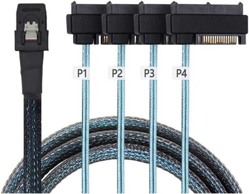 Mini SAS Sff-8087 إلى 4 Sff-8482 خادم صفيف بطاقة القرص الصلب كابل بيانات كابل الطاقة 0.5 متر in Saudi Arabia