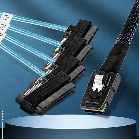 Mini SAS Sff-8087 إلى 4 Sff-8482 خادم صفيف بطاقة القرص الصلب كابل بيانات كابل الطاقة 0.5 متر in Saudi Arabia