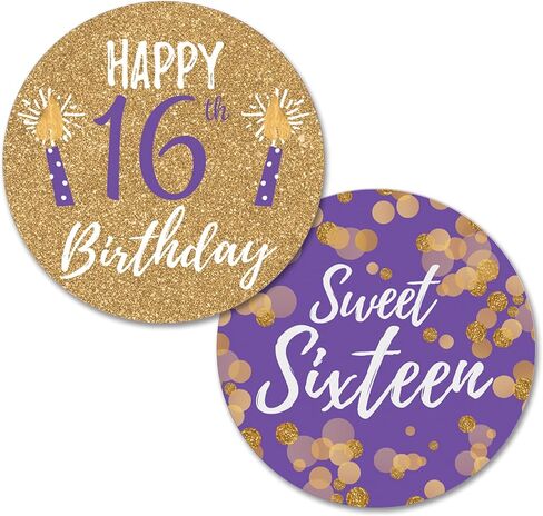 Sweet Sixteen 16th Birthday Party Round Labels - 40 Stickers in Kuwait