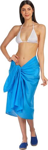 ALLEN & MATE 100% COTTON Sarong for Women – Pareo Wrap 78"x38" with Coconut Buckle – Lightweight Beach Cover Up, Bikini Skirt in Saudi Arabia