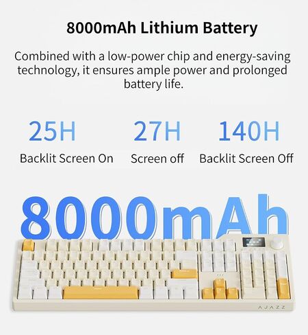 AK35I Wired Full-Size Mechanical Gaming Keyboard with Brown Switches, Grey-White Matching PBT Keycaps, Anti-Ghosting Multimedia Keys Roller, White Backlit, Programmable Macro, Aluminum Black in Kuwait