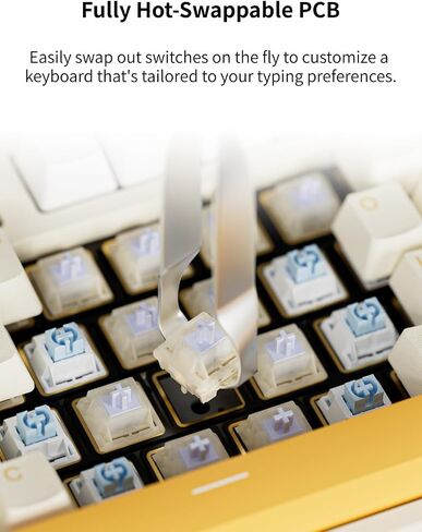 AK35I Wired Full-Size Mechanical Gaming Keyboard with Brown Switches, Grey-White Matching PBT Keycaps, Anti-Ghosting Multimedia Keys Roller, White Backlit, Programmable Macro, Aluminum Black in Kuwait