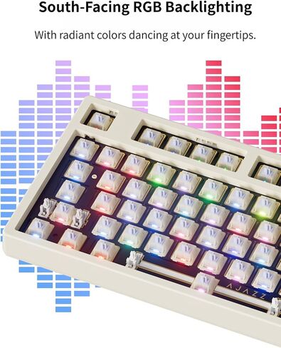 AK35I Wired Full-Size Mechanical Gaming Keyboard with Brown Switches, Grey-White Matching PBT Keycaps, Anti-Ghosting Multimedia Keys Roller, White Backlit, Programmable Macro, Aluminum Black in Kuwait