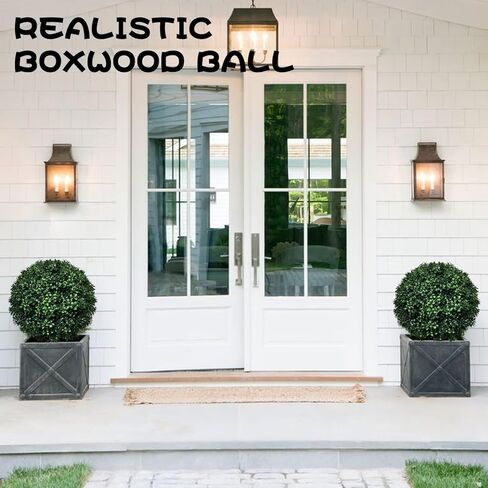 مجموعة من 2 شجرة من خشب البقس الاصطناعي للهالوين لتزيين الخريف في الهواء الطلق، شجيرات وهمية مقاومة للأشعة فوق البنفسجية بطول 24.5 سم، شجيرات دائمة الخضرة مع سبايك، نباتات صناعية للشرفة الداخلية in Kuwait