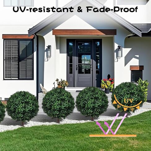 مجموعة من 2 شجرة من خشب البقس الاصطناعي للهالوين لتزيين الخريف في الهواء الطلق، شجيرات وهمية مقاومة للأشعة فوق البنفسجية بطول 24.5 سم، شجيرات دائمة الخضرة مع سبايك، نباتات صناعية للشرفة الداخلية in Kuwait