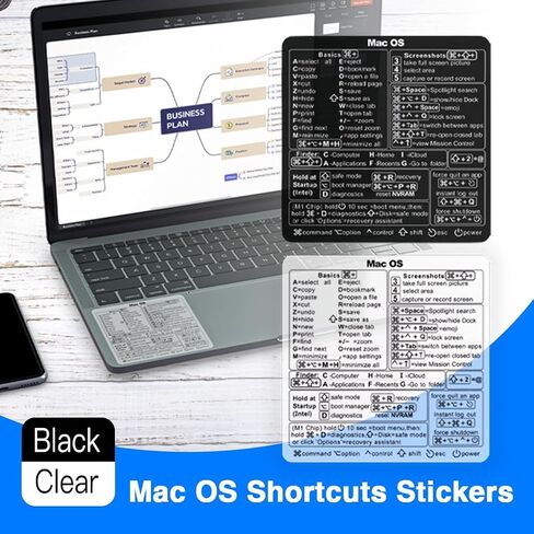 Mac OS Shortcut Stickers (2-Pack) – MacBook Keyboard Cheat Sheet for macOS (2025) – Waterproof Removable Vinyl Decals for MacBook Air/Pro, M1/M2/M3/M4 in Saudi Arabia