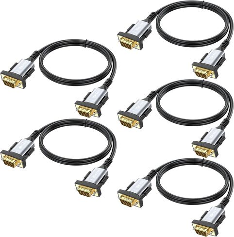VGA Cable 6FT 2Pack, VGA Monitor Cable Male to Male 15-Pin with Gold Plated Connectors,VGA Cord for Computer Monitor, PC, Projector in Saudi Arabia