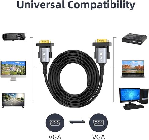VGA Cable 6FT 2Pack, VGA Monitor Cable Male to Male 15-Pin with Gold Plated Connectors,VGA Cord for Computer Monitor, PC, Projector in Saudi Arabia