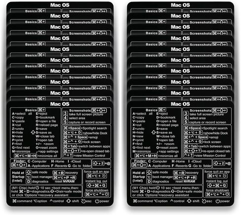 Mac OS Shortcut Stickers (2-Pack) – MacBook Keyboard Cheat Sheet for macOS (2025) – Waterproof Removable Vinyl Decals for MacBook Air/Pro, M1/M2/M3/M4 in Saudi Arabia