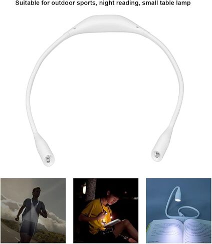 مصباح للرقبة Pissente، قابل لإعادة الشحن USB 3 مستويات سطوع 360 خرطوم مرن 4 حبات مصباح LED مع تعتيم بدون خطوات لإصلاح القراءة والجري (أسود) in Kuwait
