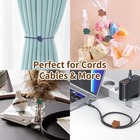 24-Pack Reusable Fish-Shape Silicone Cable Ties – 8 Colors, 4.7" Adjustable Cord Organizers for Cords & Electronics, Cord Wraps for Charging Cables, Cable Management for Home & Office in Saudi Arabia