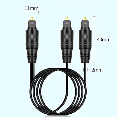 MAYWILLA 1 in 2 Out Toslink Digital Optical Splitter Adapter Cable,1 Male Input 2 Male Output Digital Fiber Optic Audio Splitter Cable for TV,DVD,HDT,Sound Bar,Amplifier,Receiver - 1M in Saudi Arabia