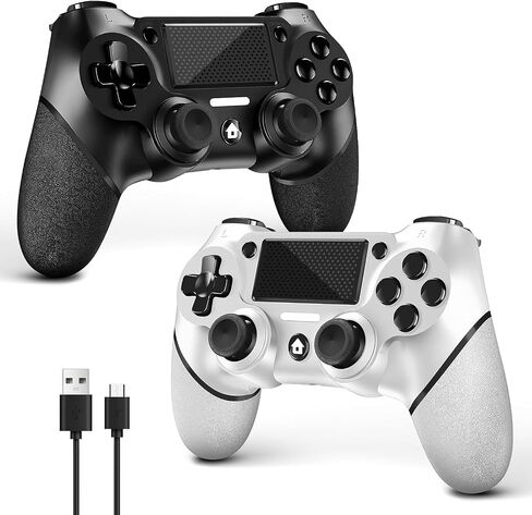 وحدة تحكم الألعاب اللاسلكية AceGamer لجهاز PS4، تصميم عالم أحمر مخصص مع قبضة مضادة للانزلاق، متوافقة مع PS4/Slim/Pro/PC مع اهتزاز مزدوج/مستشعر حركة 6 محاور/وظيفة الصوت in Kuwait