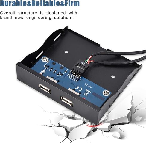 لوحة أمامية لمحرك الأقراص المرنة بسلك نحاسي معلب مقاس 3.5 بوصة USB2.0 بمنفذين 9 سنون، لمضيف سطح المكتب بدون واجهة USB أمامية in Saudi Arabia