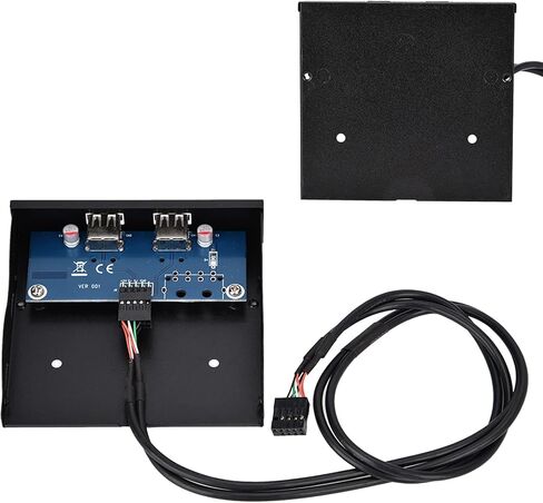 لوحة أمامية لمحرك الأقراص المرنة بسلك نحاسي معلب مقاس 3.5 بوصة USB2.0 بمنفذين 9 سنون، لمضيف سطح المكتب بدون واجهة USB أمامية in Saudi Arabia