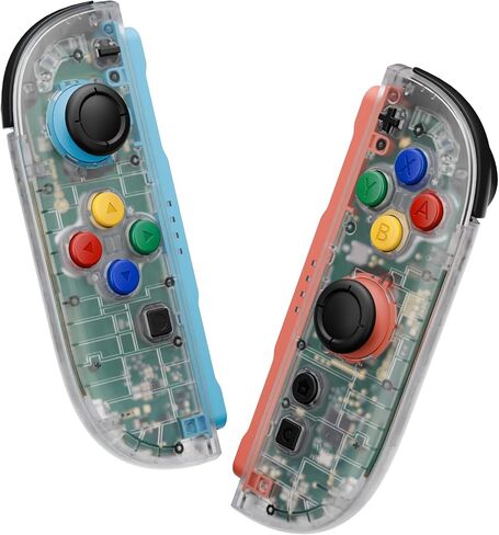 eXtremeRate Replacement Shell Buttons for Joycon 2, Clear Blue & Orange Custom Housing Faceplate Case + Decorative Strips + ABXY Direction Keys Tools for Nintendo Switch 2 Controller - Essence Version in Saudi Arabia