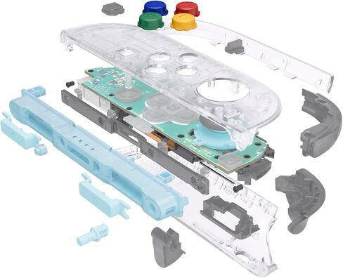 eXtremeRate Replacement Shell Buttons for Joycon 2, Clear Blue & Orange Custom Housing Faceplate Case + Decorative Strips + ABXY Direction Keys Tools for Nintendo Switch 2 Controller - Essence Version in Saudi Arabia