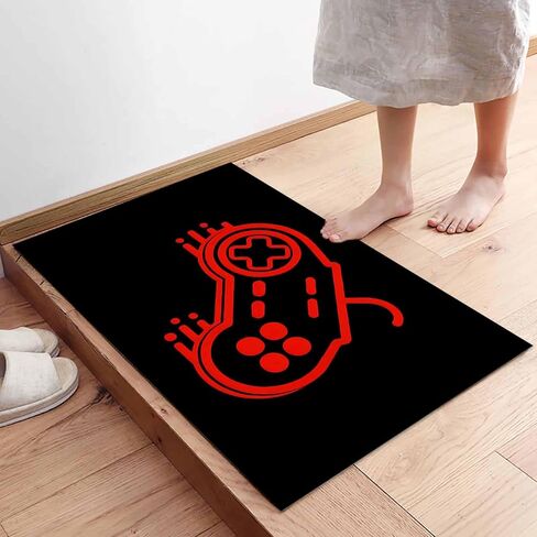ممسحة أرجل ألعاب الفيديو في الداخل، سجادة باب المدخل، وحدة تحكم ألعاب لوحة الألعاب باللون الأحمر، أسود غير قابل للانزلاق، طريقة دخول أمامية للترحيب بأرضية المطبخ، سجادة حمام قابلة للغسل، 16 بوصة × 24 بوصة in Kuwait