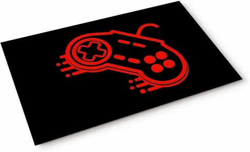 ممسحة أرجل ألعاب الفيديو في الداخل، سجادة باب المدخل، وحدة تحكم ألعاب لوحة الألعاب باللون الأحمر، أسود غير قابل للانزلاق، طريقة دخول أمامية للترحيب بأرضية المطبخ، سجادة حمام قابلة للغسل، 16 بوصة × 24 بوصة in Kuwait