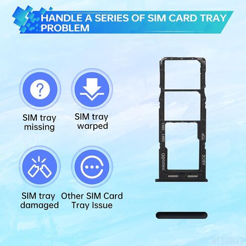 استبدال صينية بطاقة Sim لهاتف Samsung Galaxy A23 (إصدار SIM واحد) محول حامل فتحة صينية البطاقة السوداء مع قاذف إبرة لـ A23 SM-A235F in Saudi Arabia