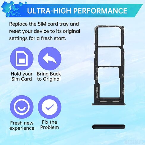استبدال صينية بطاقة Sim لهاتف Samsung Galaxy A23 (إصدار SIM واحد) محول حامل فتحة صينية البطاقة السوداء مع قاذف إبرة لـ A23 SM-A235F in Saudi Arabia
