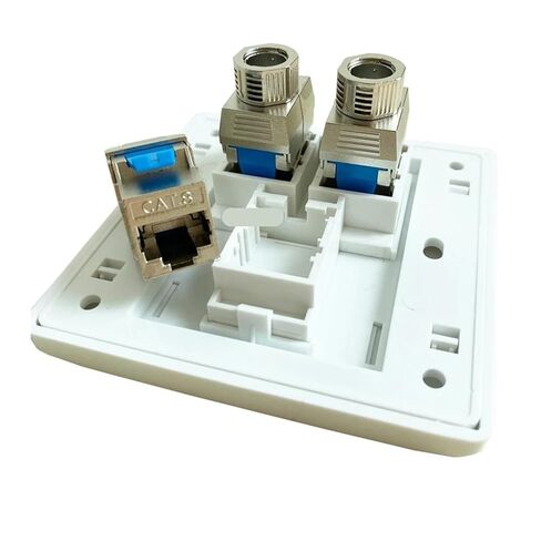3-Port CAT.8 LAN Outlet with 40Gbps Fast Ethernet CAT8 RJ45 faceplate 86x86mm in Saudi Arabia