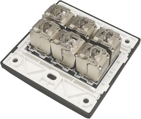6 منافذ CAT7 RJ45 لوحة حائط شبكية محمية لوحة سوداء 600 ميجا هرتز LAN Ethernet Jack (CAT7) in Kuwait