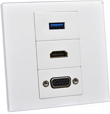 أنثى إلى أنثى U3.0 HDMI2.0 VGA PC مقبس لوحة الحائط 86x86 مللي متر مقبس التوسع in Saudi Arabia