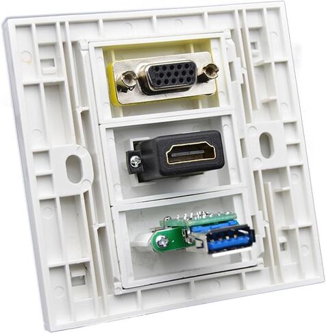 أنثى إلى أنثى U3.0 HDMI2.0 VGA PC مقبس لوحة الحائط 86x86 مللي متر مقبس التوسع in Saudi Arabia