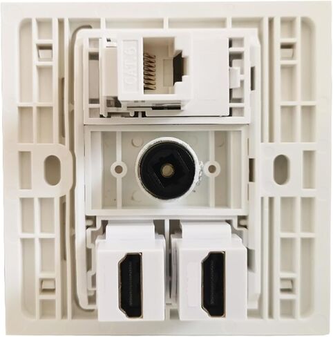 موسع HDMI 2.0 ثنائي المنفذ مع مقبس أنثى CAT6 RJ45 LAN، ومقبس موصل صوت SPDIF بصري، 86 × 86 مم in Saudi Arabia