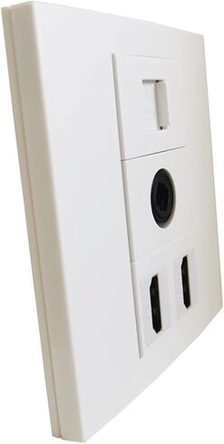 موسع HDMI 2.0 ثنائي المنفذ مع مقبس أنثى CAT6 RJ45 LAN، ومقبس موصل صوت SPDIF بصري، 86 × 86 مم in Saudi Arabia