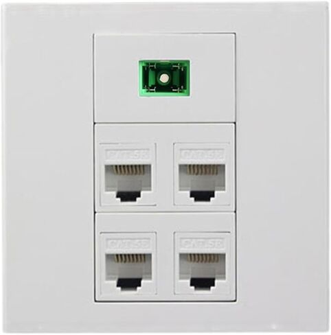 منفذ وحدات الألياف البصرية SC UPC SC-SC مع لوحة حائط وحدة إيثرنت CAT5E RJ45 مزدوجة، أبيض (SC UPC) in Saudi Arabia