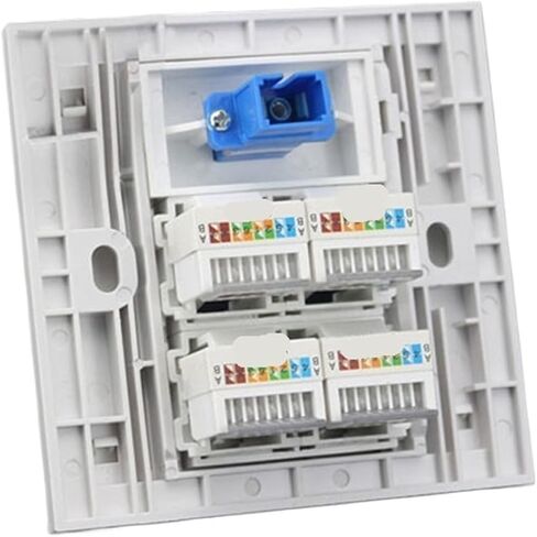 منفذ وحدات الألياف البصرية SC UPC SC-SC مع لوحة حائط وحدة إيثرنت CAT5E RJ45 مزدوجة، أبيض (SC UPC) in Saudi Arabia