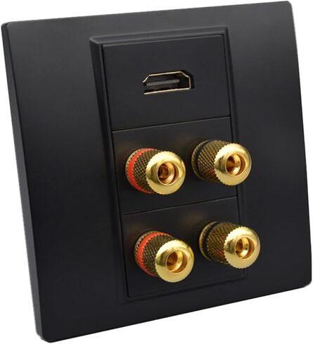 لوحة حائط لمكبرات صوت هاي فاي مكونة من 4 قطع مع مقابس HDMI 2.0 وموصلات صوت بأربعة منافذ ولوحة سوداء in Kuwait