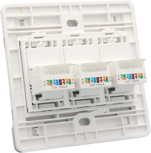 مقبس حائط مع قارنة توصيل ثلاثية CAT6 RJ45 و3 CAT Six LAN in Kuwait