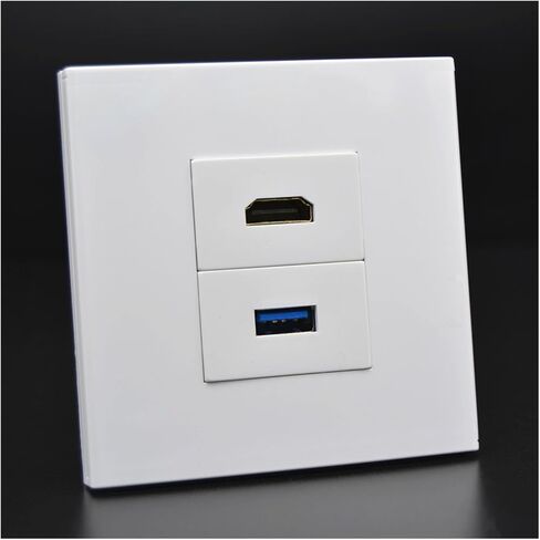 White Panel U3.0 Jack HDMI2.0 Female to Female Socket in Saudi Arabia