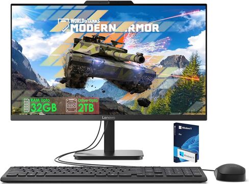لينوفو 24 23.8 بوصة FHD الكل في واحد كمبيوتر مكتبي للمكتب المنزلي، معالج Intel 4-Core (Beat i3-1110G4)، ذاكرة الوصول العشوائي DDR4 سعة 8 جيجابايت، 512 جيجابايت PCIe SSD، WiFi 6، بلوتوث، Business AIO، Windows 11 Pro، فتحة تهوية in Saudi Arabia