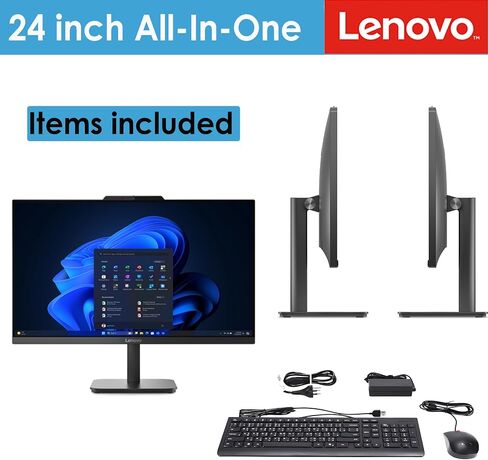 لينوفو 24 23.8 بوصة FHD الكل في واحد كمبيوتر مكتبي للمكتب المنزلي، معالج Intel 4-Core (Beat i3-1110G4)، ذاكرة الوصول العشوائي DDR4 سعة 8 جيجابايت، 512 جيجابايت PCIe SSD، WiFi 6، بلوتوث، Business AIO، Windows 11 Pro، فتحة تهوية in Saudi Arabia