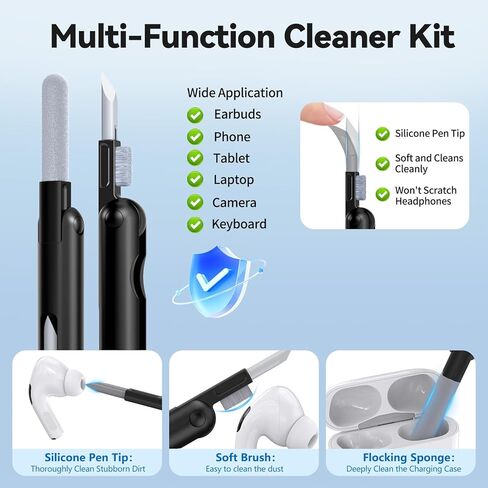 جراب AirPods Pro 3 2025، قفل أمان وتصميم حامل هاتف مخفي لهاتف Apple AirPods Pro الجيل الثالث مع سلسلة مفاتيح نظيفة للرجال والنساء، متوافق مع MagSafe، أسود in Kuwait