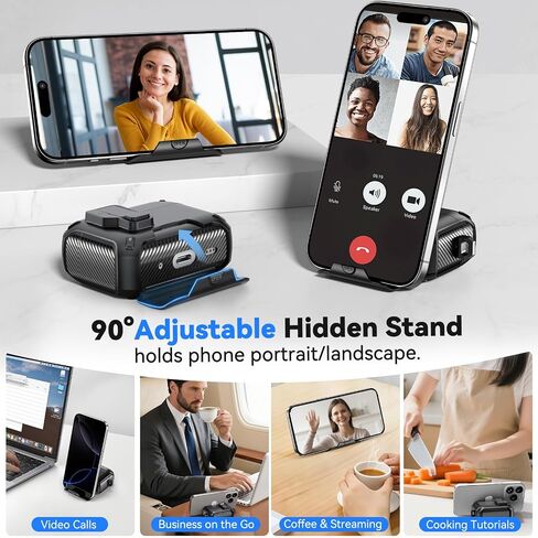 for AirPods Pro 3 Case 2025, Safety Lock & Hidden Phone Stand Design for Apple AirPods Pro 3rd Generation Case Cover with Cleaner Keychain for Men Women, Compatible with MagSafe,Black in Kuwait