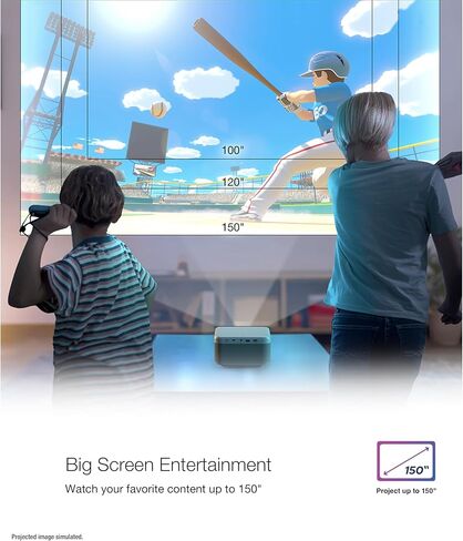 جهاز عرض ليزر ذكي محمول Epson EpiqVision Mini EF21، ساطع 1000 لومن، FHD 1080p HDR، 3-Chip 3LCD، Google TV، Netflix، مكبرات صوت ستيريو، الفناء الخلفي/المسرح المنزلي - أبيض ماسي (متجدد) in Kuwait