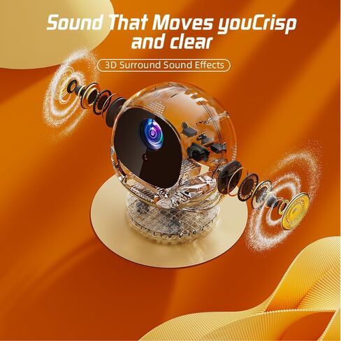 جهاز عرض صغير لاسلكي مع WIFI، 4K 1080P يدعم جهاز عرض محمول قابل للدوران 180 درجة. جهاز عرض أفلام بشاشة مقاس 17 بوصة - 130 بوصة. متوافق مع الهواتف الذكية والكمبيوتر المحمول والكمبيوتر الشخصي (بدون تطبيق) in Kuwait