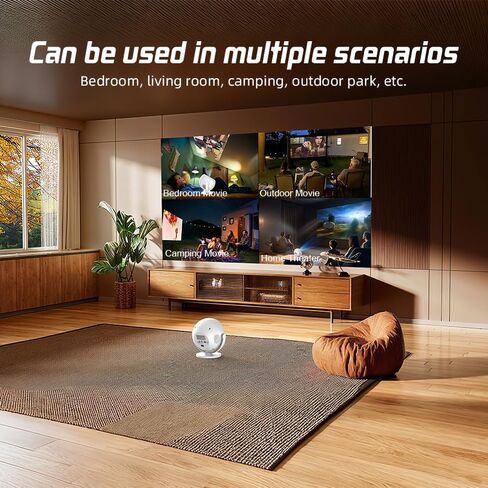 جهاز عرض صغير لاسلكي مع WIFI، 4K 1080P يدعم جهاز عرض محمول قابل للدوران 180 درجة. جهاز عرض أفلام بشاشة مقاس 17 بوصة - 130 بوصة. متوافق مع الهواتف الذكية والكمبيوتر المحمول والكمبيوتر الشخصي (بدون تطبيق) in Kuwait