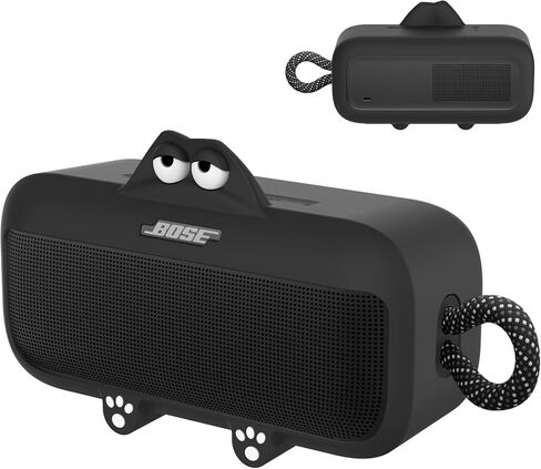 حافظة من السيليكون لمكبر صوت Bose SoundLink Plus المحمول بتقنية البلوتوث، حافظة واقية ناعمة ولطيفة على شكل رسوم متحركة ضد الخدش والسقوط، متوافقة فقط مع Bose SoundLink Plus مع فتحة دقيقة (أسود) in Kuwait
