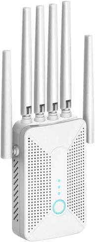 معزز إشارة موسع WiFi للمنزل مع 6 هوائيات، مستقر وقوي يصل إلى 9800 قدم مربع لـ 64 جهازًا، معزز الإنترنت، مكرر WiFi ونقطة وصول لاسلكية، إعداد سهل، منفذ إيثرنت in Kuwait