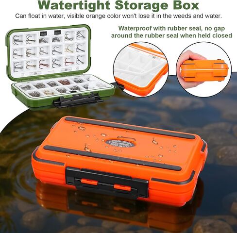 3 Pcs Small Waterproof Tackle Box Organizer, Plastic Double-Sided Storage with Adjustable Dividers for Fishing Lures, Hooks, Bait (Green, Orange, Gray) in Saudi Arabia